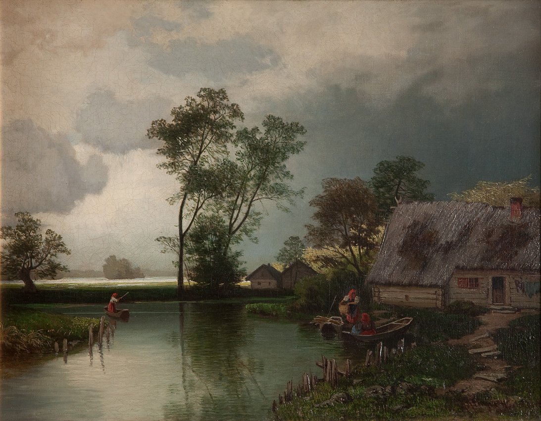 Gemälde mit Darstellung der Spreewaldlandschaft